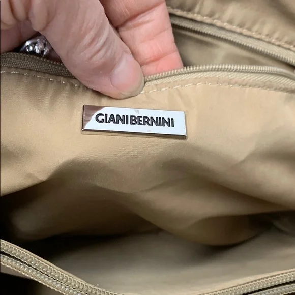 Giani Bernini Saffiano Dome Blue and Tan Satchel - Picture 4 of 7